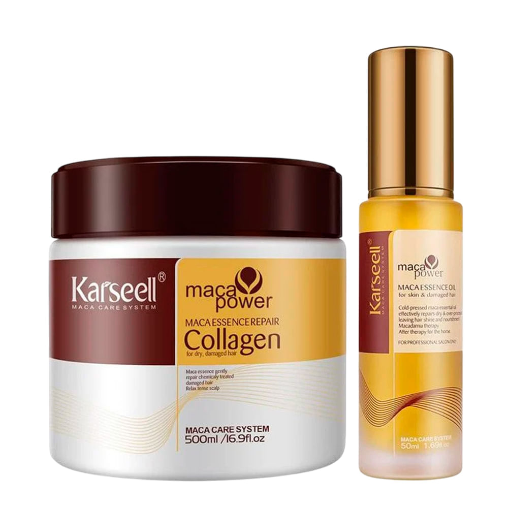 Kit Karseell Maca Power Repair Set Máscara 500ml + Óleo 50ml