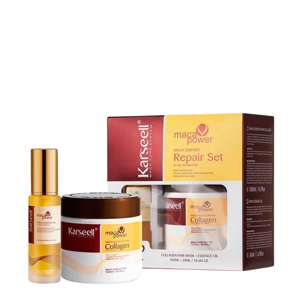 Kit Karseell Maca Power Repair Set Máscara 500ml + Óleo 50ml