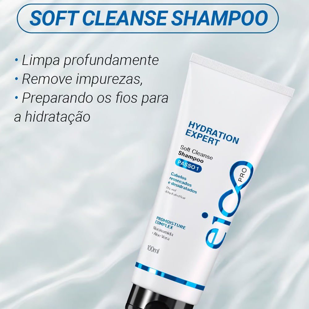 Kit Eico Pro Hydration System Shampoo 100ml + Condicionador 100ml + Máscara Líquida 100ml + Protetor térmico 100ml