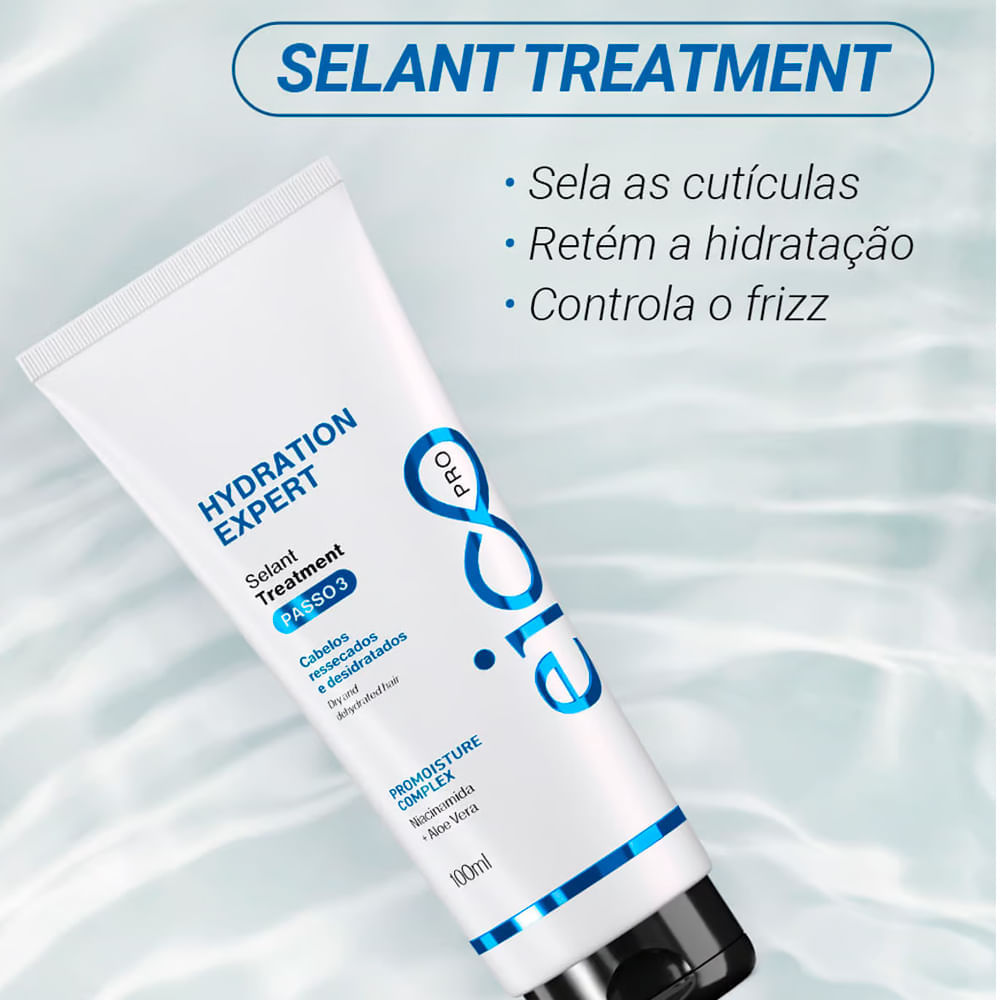 Kit Eico Pro Hydration System Shampoo 100ml + Condicionador 100ml + Máscara Líquida 100ml + Protetor térmico 100ml