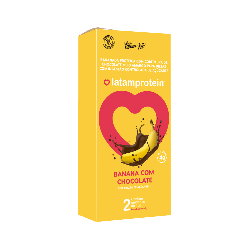 Barra de Banana com Chocolate + Proteína Latam Protein 2 Unidades