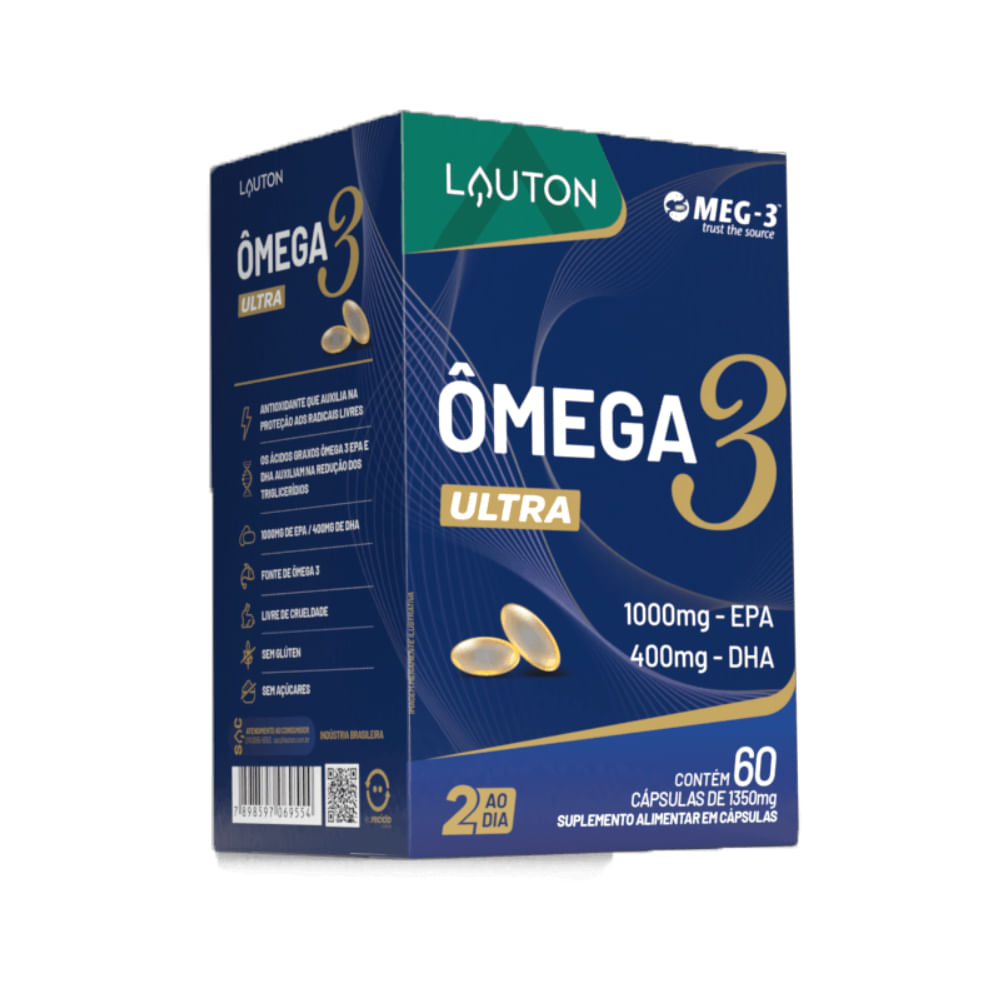 Ômega 3 Ultra Dha Lauton Nutrition 60 Cápsulas