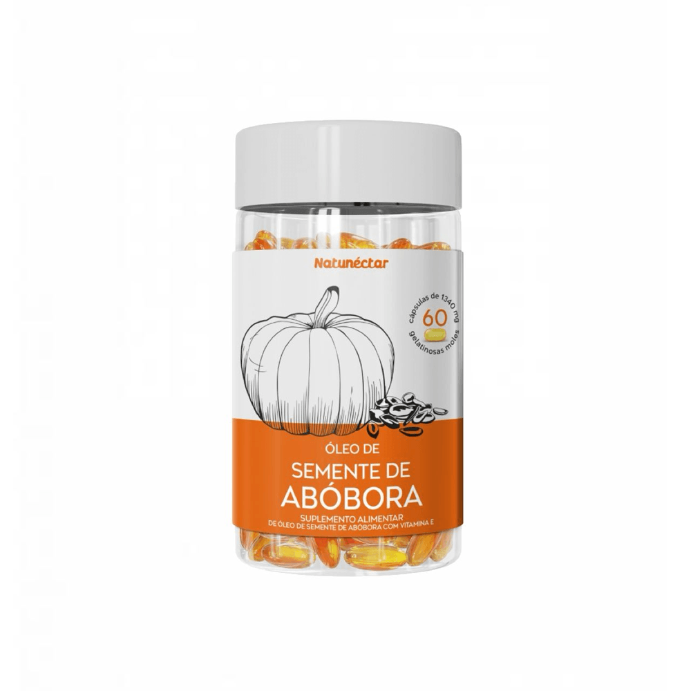 Óleo Semente De Abóbora 1000mg Vitamina E 60 Cápsulas