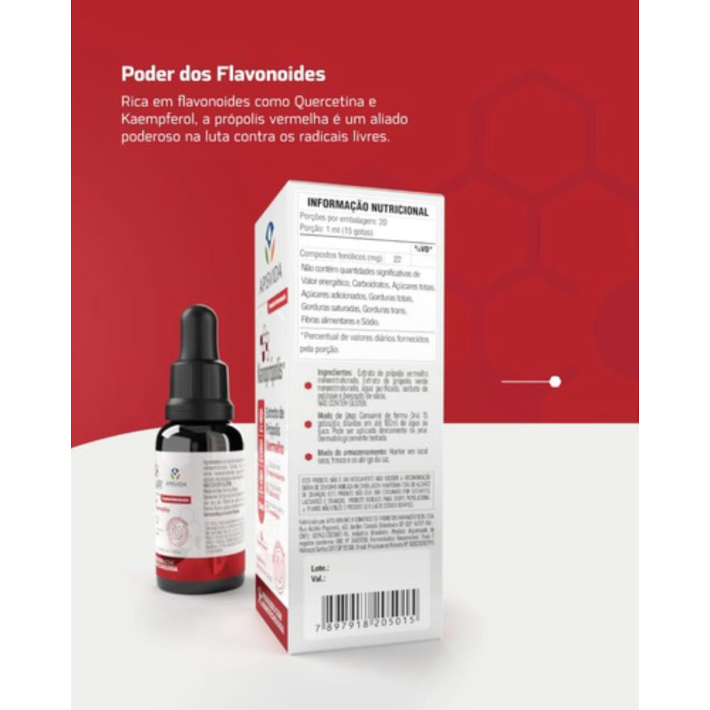 Nanoprópolis Extrato de Própolis Vermelho 20ml Apis Vida