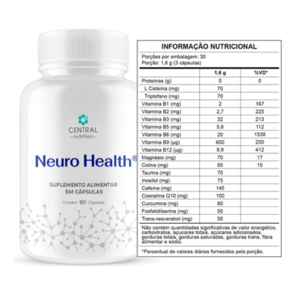 Neuro Health 90 cápsulas Central Nutrition