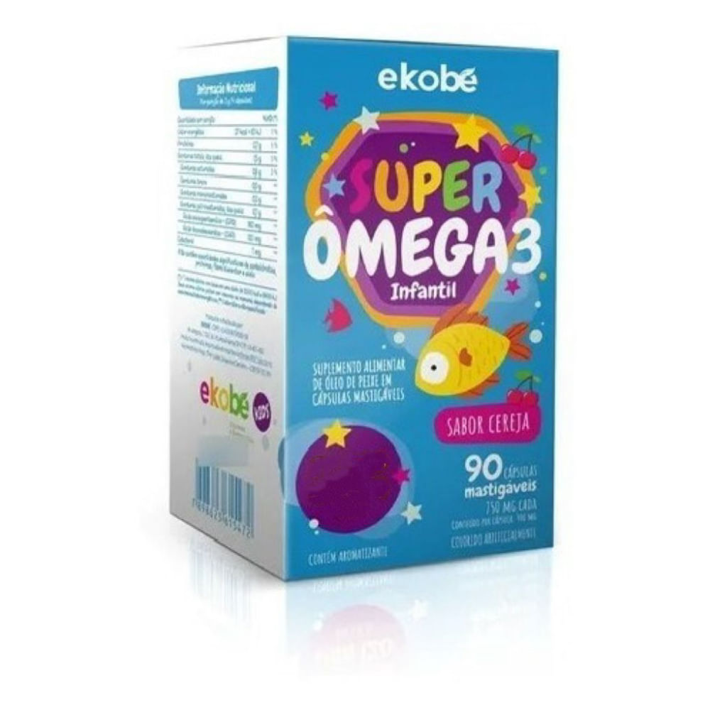 Super Ômega 3 Infantil- Ekobé Kids- 90 Caps. Mastigáveis