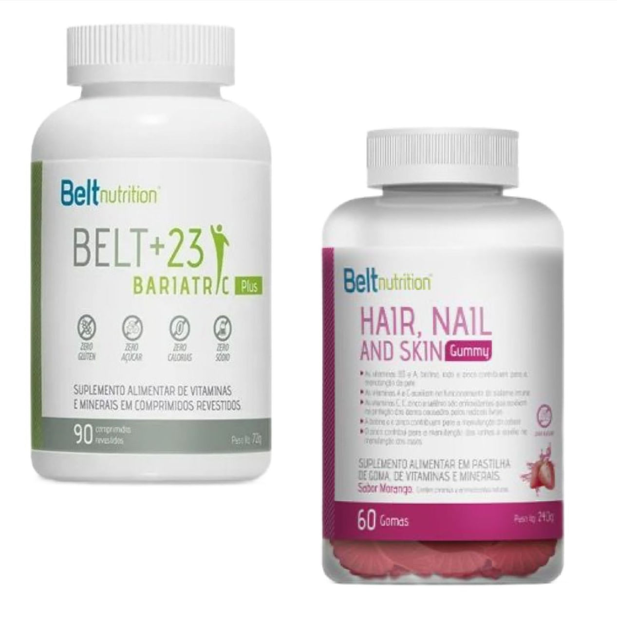 Belt+23 Bariatric + Belt Hair Gummy Morango - Belt Nutrition