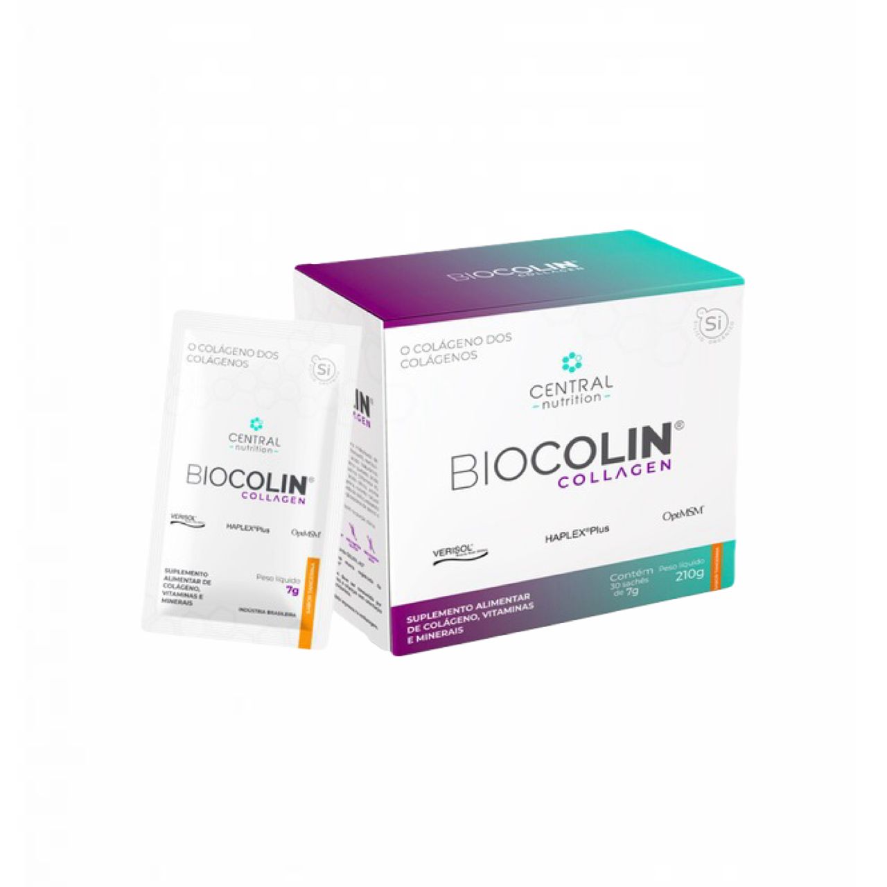 3x Biocolin Collagen- Central Nutrition- Tangerina 30 Sachês Tangerina