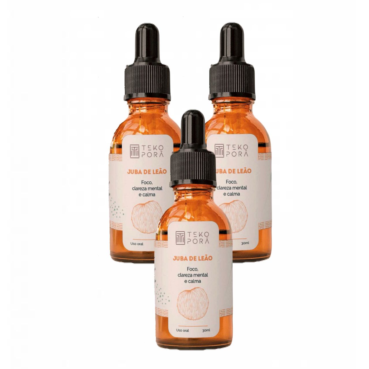 3x Extrato Juba De Leão- Hericium Erinaceus- Lions Mane-30ML