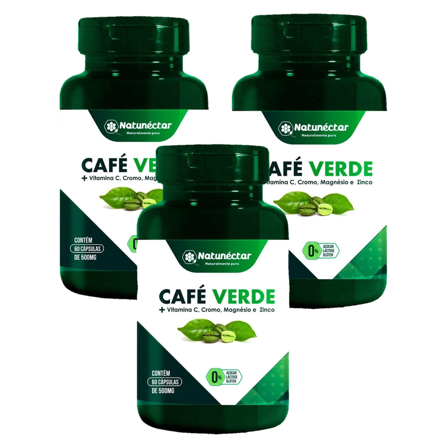 3x Extrato Café Verde 60 Caps. 500mg