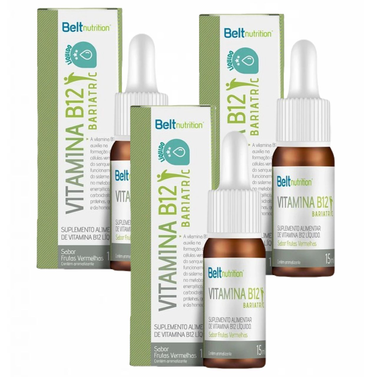 3x Belt B12 Bariatric Líquida- 15 ml- Frutas Vermelhas