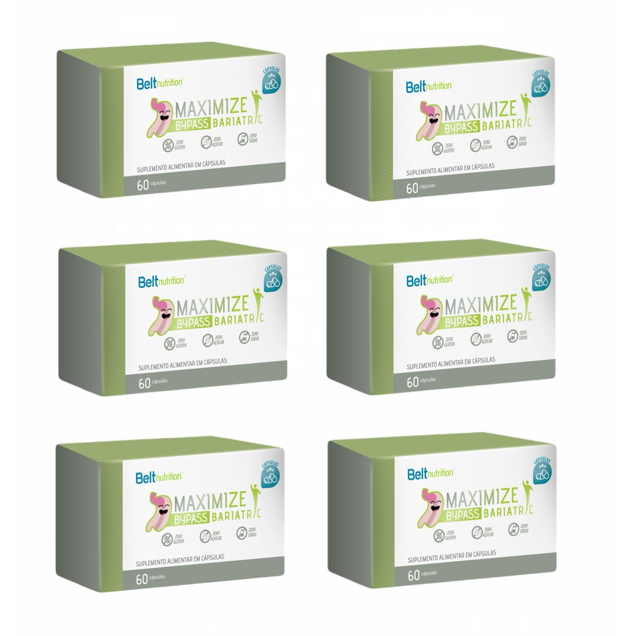 6x Belt Maximize Bypass - 60 Cápsulas - Belt Nutrition Sem Sabor