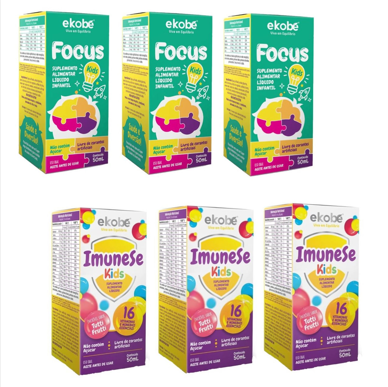 3x Focus Kids + 3x Imunese Kids- 16 Vitaminas