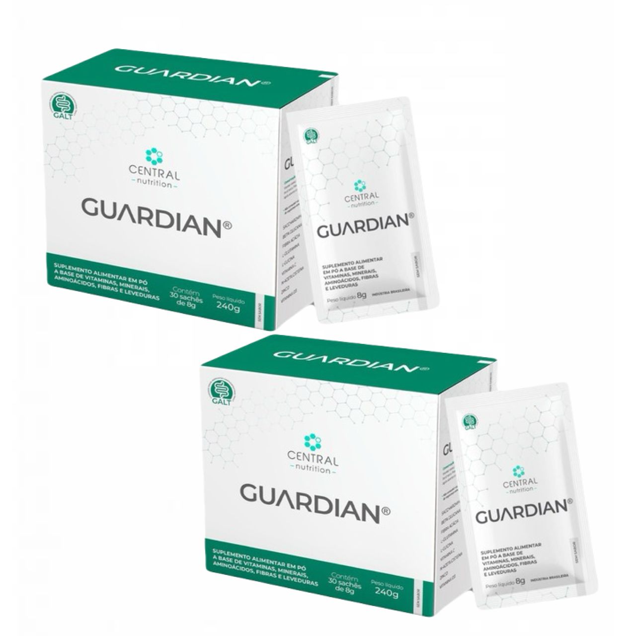 2x Guardian 8,5g- 30 Sachês - Central Nutrition - Sem Sabor Sem Sabor