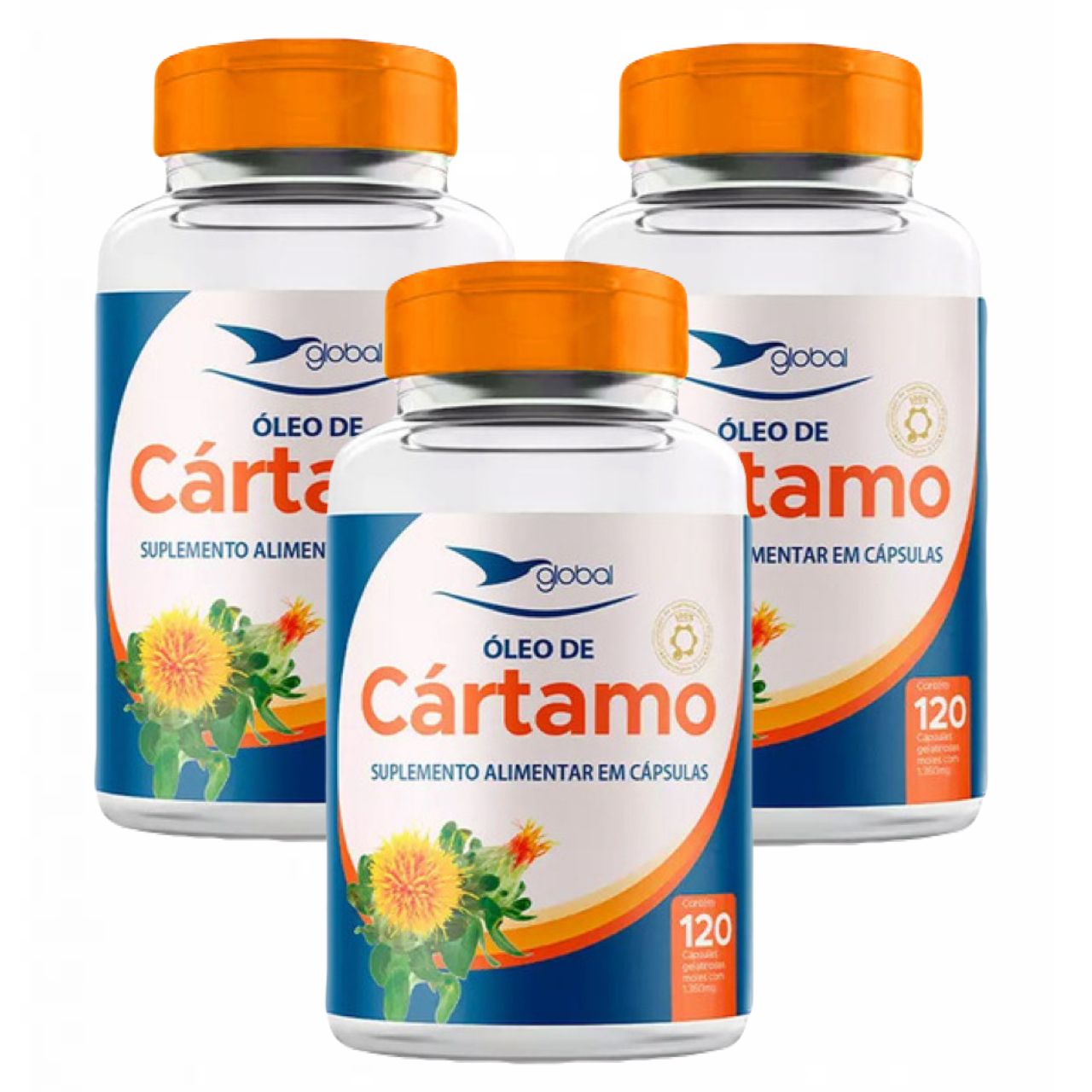 3x Óleo De Cártamo- 1000mg Por Cápsula- 120 Caps. Global