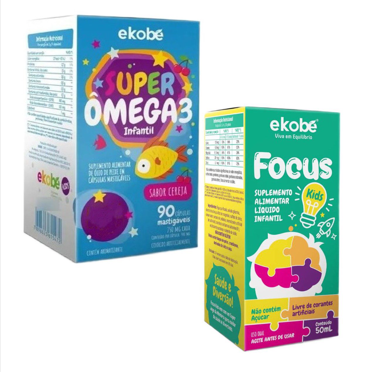 Focus Kids + Super Ômega 3 Infantil- Ekobé Kids