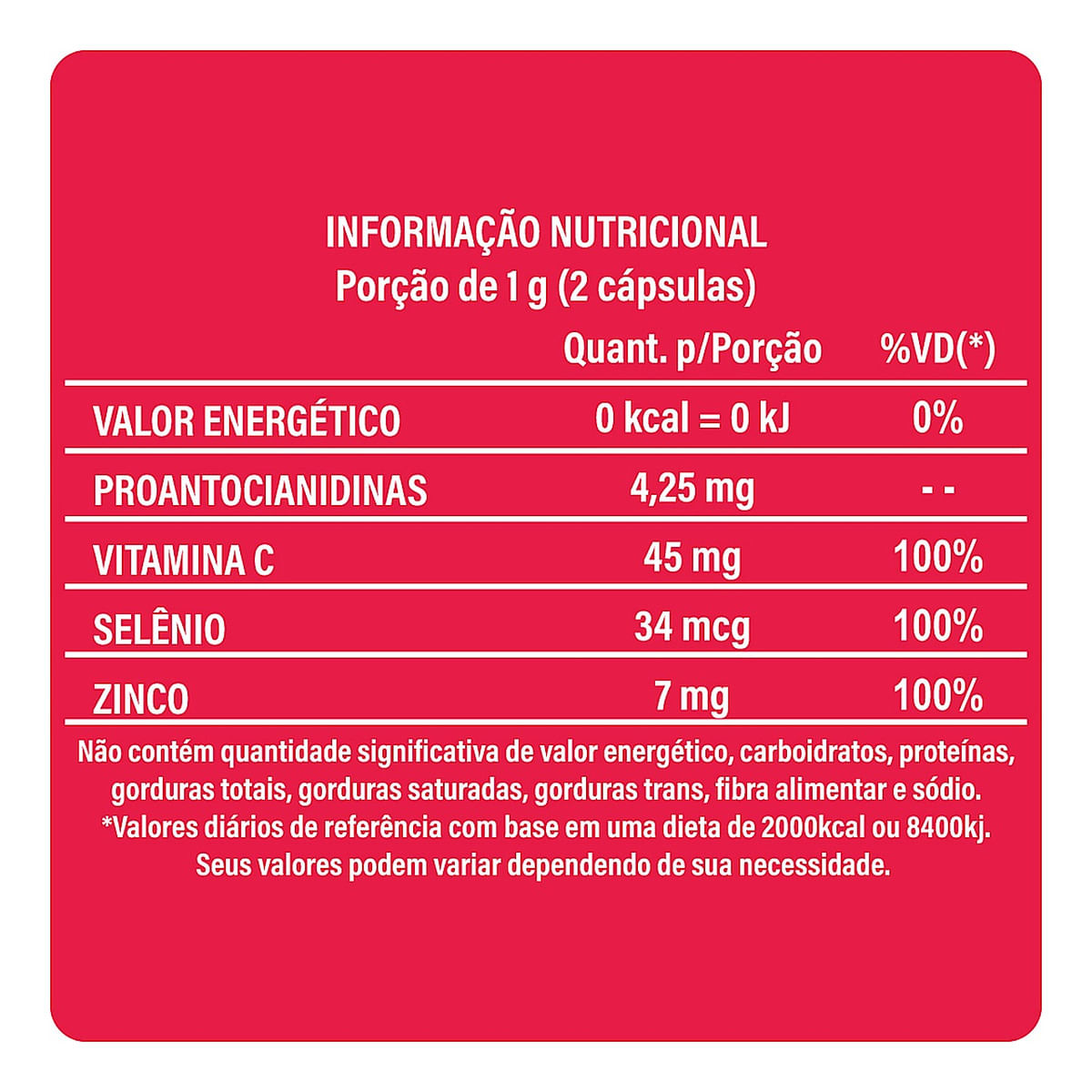 3x Cranberry + Vitamina C + Selênio + Zinco- 60 Cáps. 500mg