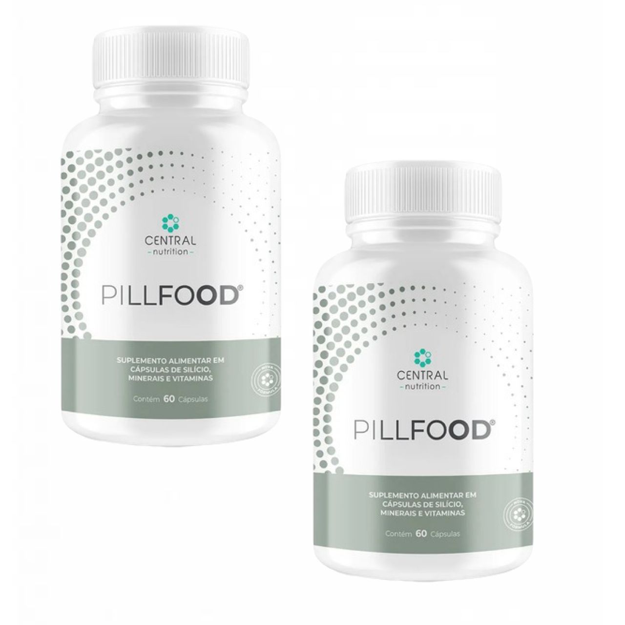 2x Pillfood- Silício Orgânico- Central Nutrition- 60 Cáps. Sem sabor