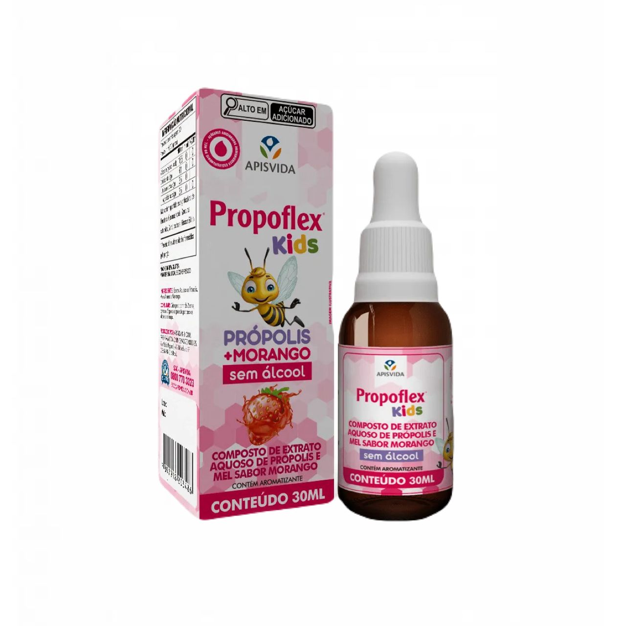 Propoflex Kids Morango- Própolis Aquoso-30 Ml Apis Vida