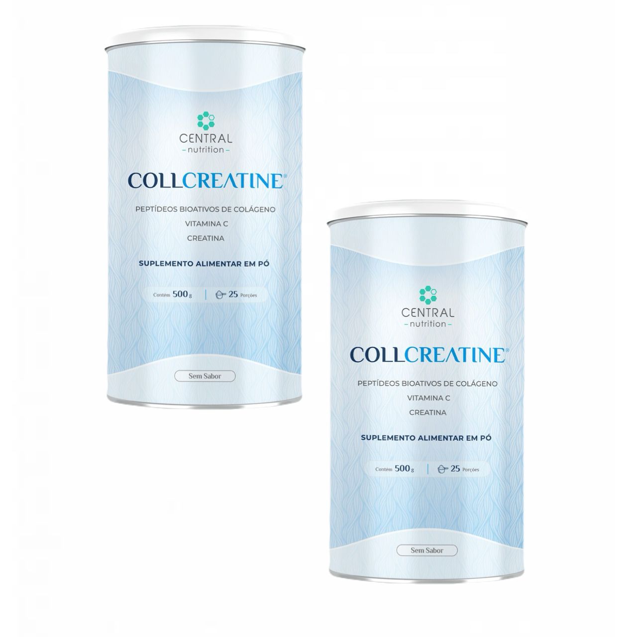 2x Collcreatine - 500g - Central Nutrition - Sem Sabor Sem Sabor