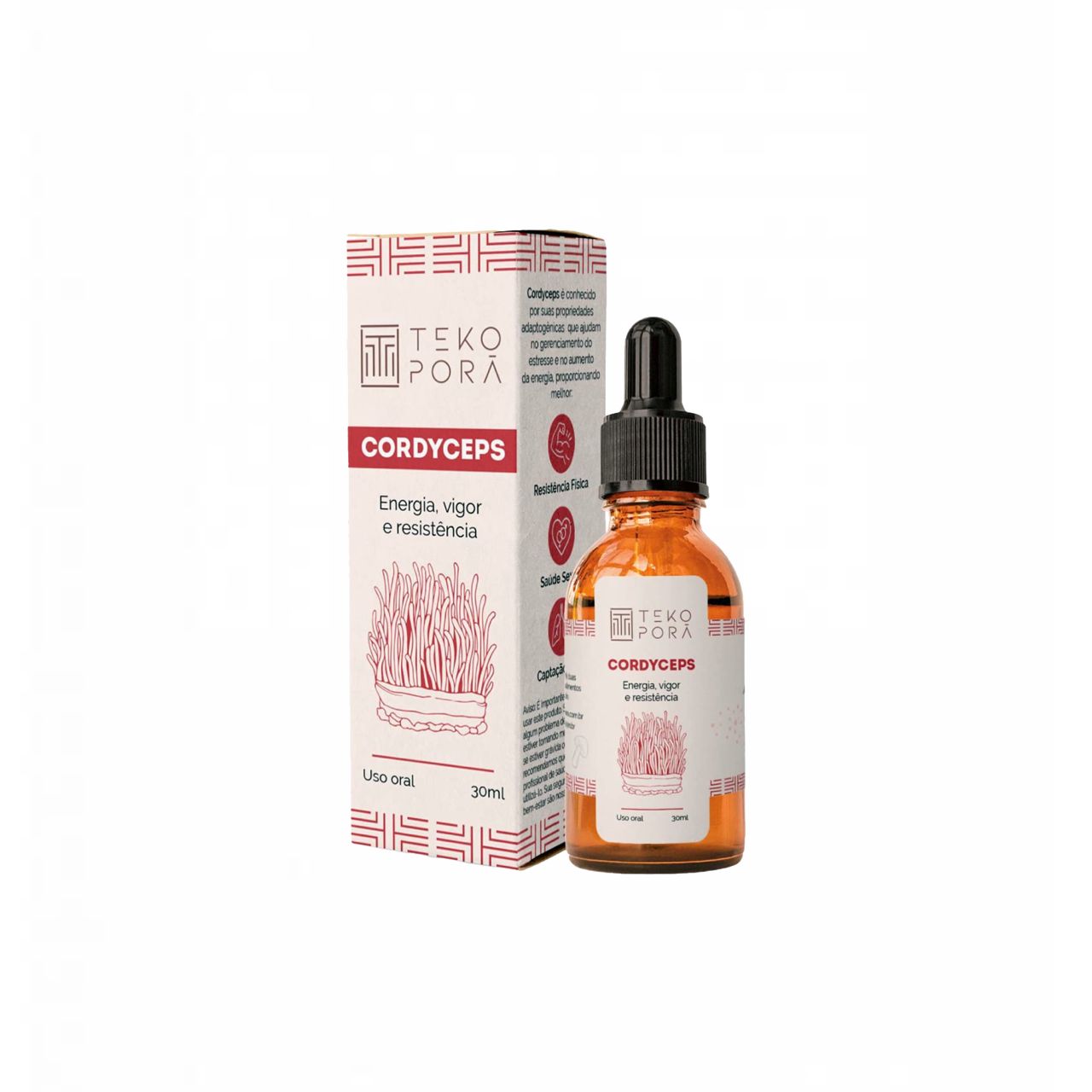 Extrato Cordyceps- Cordyceps Militaris- 30ml- Teko Porã sem sabor
