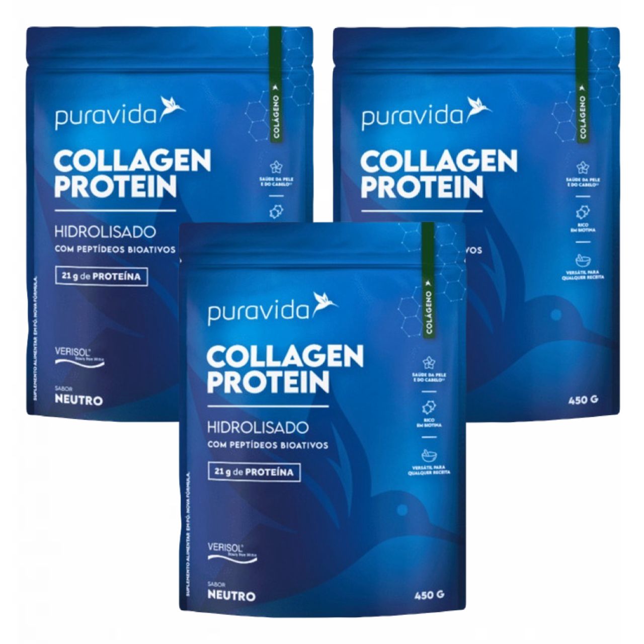 3x Collagen Protein Hidrolisado- Verisol- Puravida- Neutro