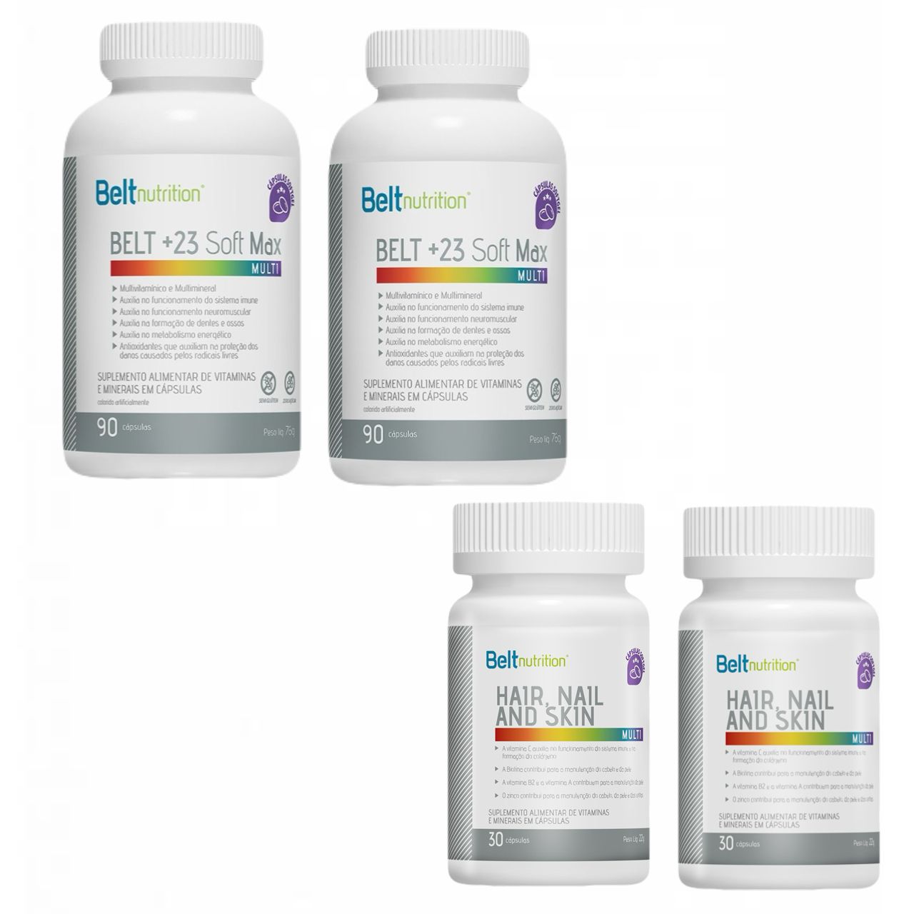 2x Belt +23 Soft Max 90 Caps.+ 2x Belt Hair Plus 30 Caps.