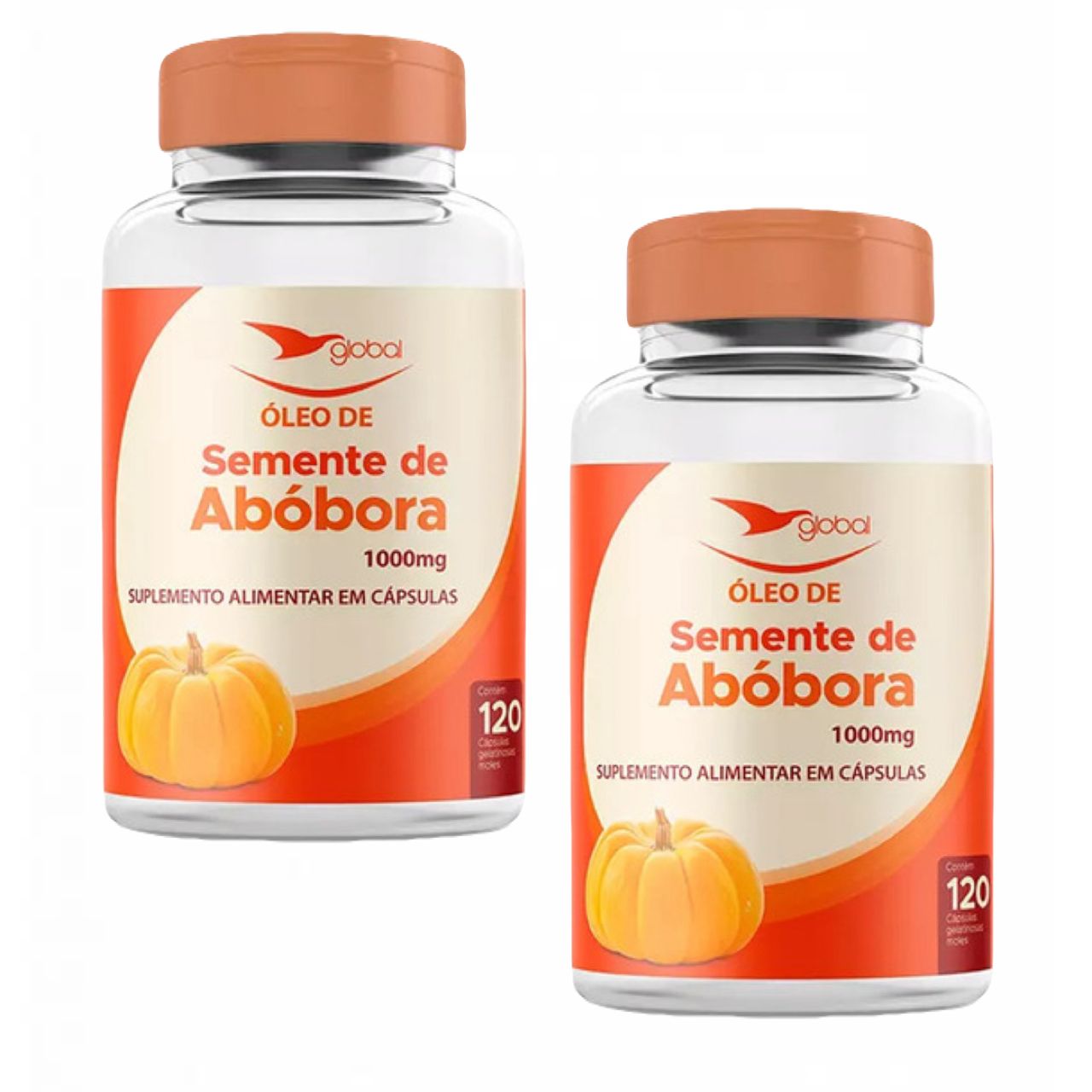 2x Óleo De Semente De Abóbora- 1000mg- 120 Softgels- Global