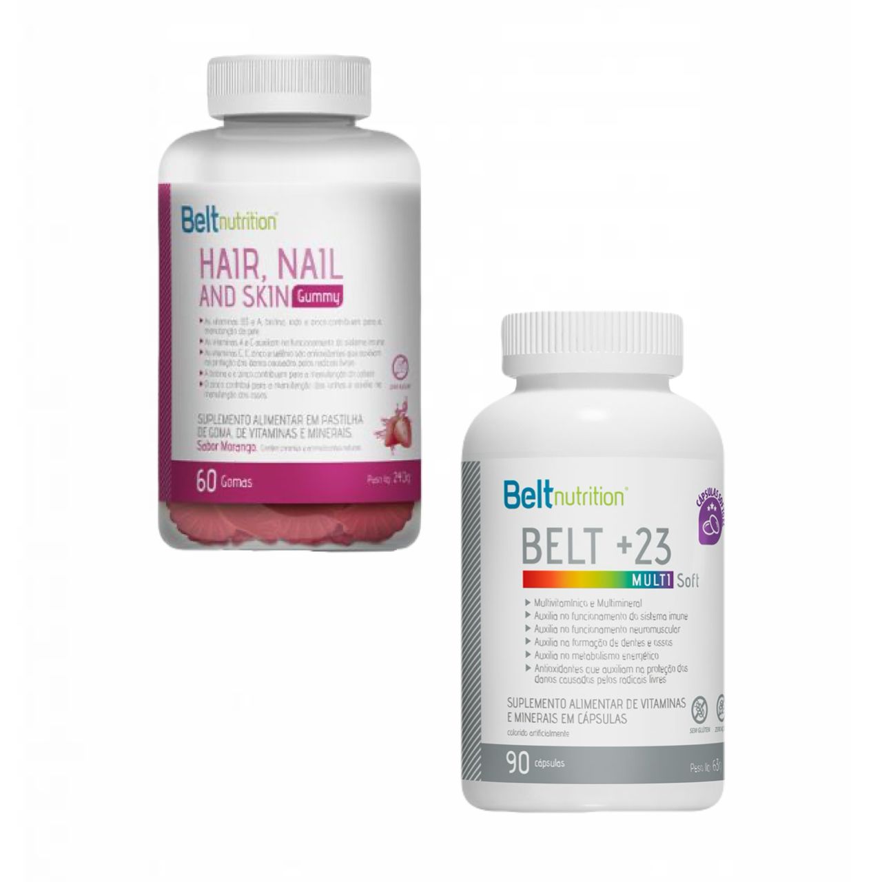Belt +23 Soft + Belt Hair Gummy Morango- Belt Nutrition