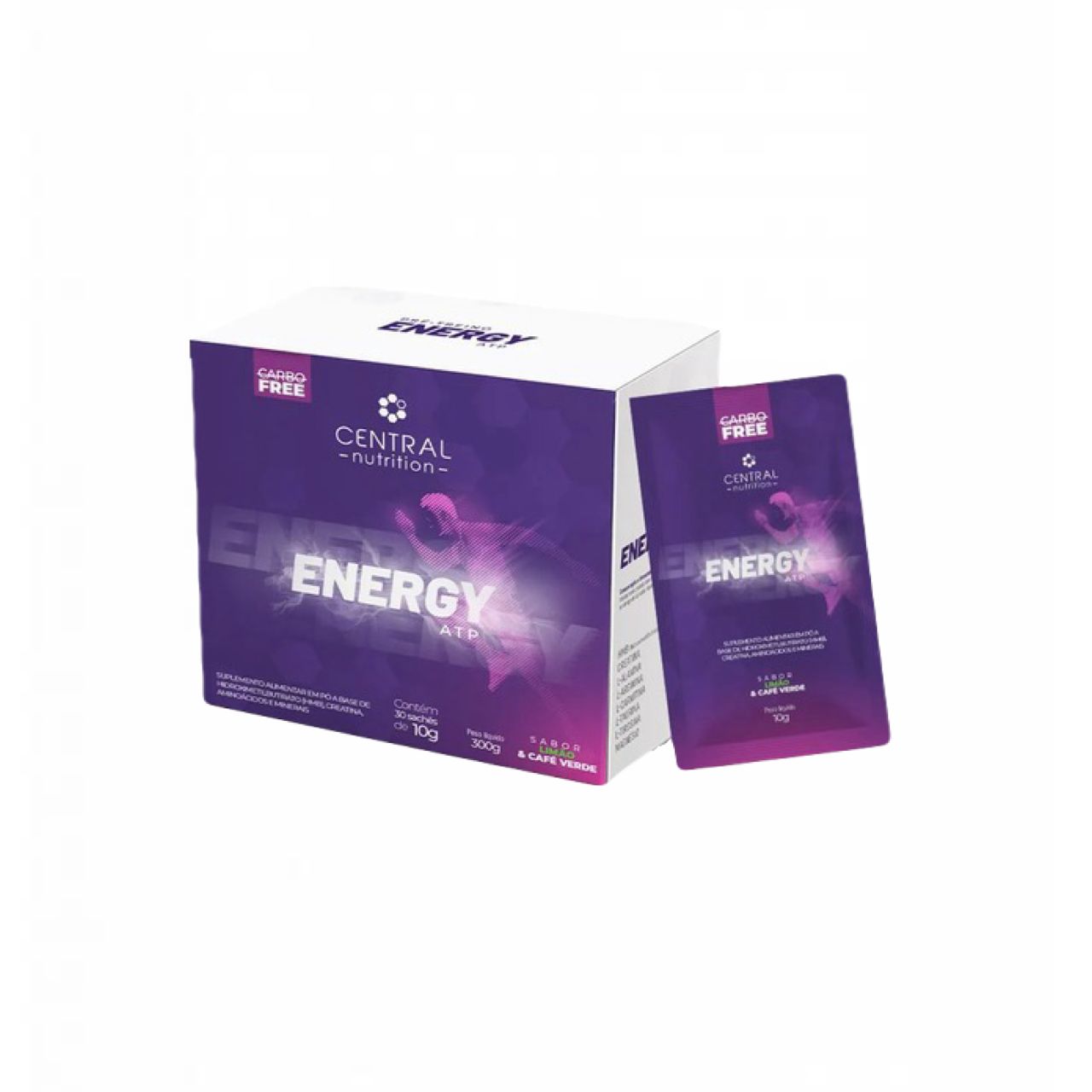 3x Energy Atp-30 Sachês De 10g- Central Nutrition- Tangerina Tangerina