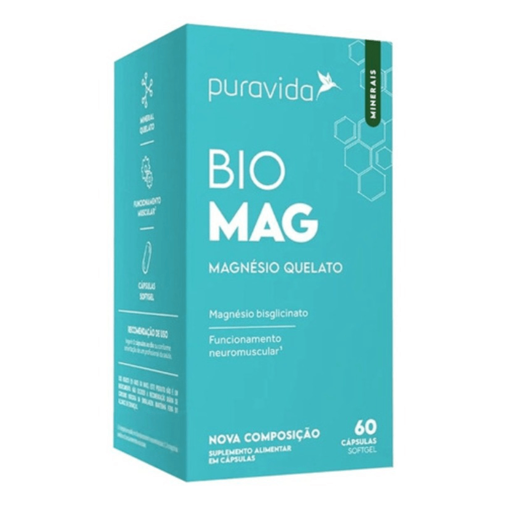 Bio Mag- Magnésio Quelato 60 Softgel Pura Vida 60 Softgel Pura Vida