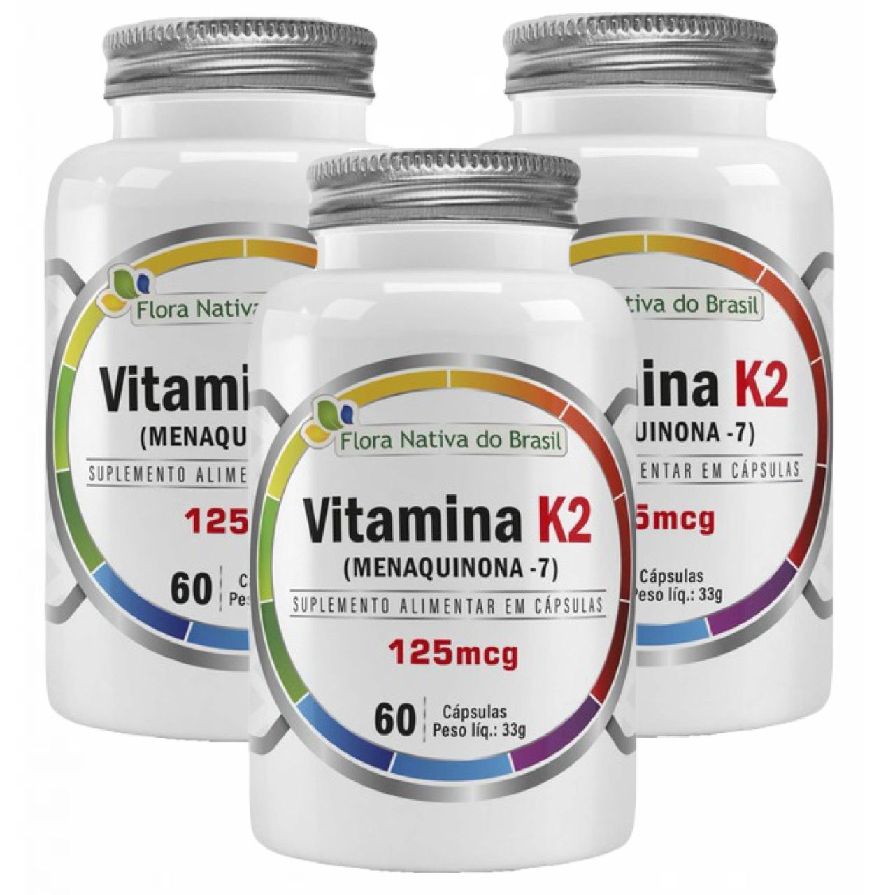 3x Vitamina K2 - 60 Cápsulas - Flora Nativa