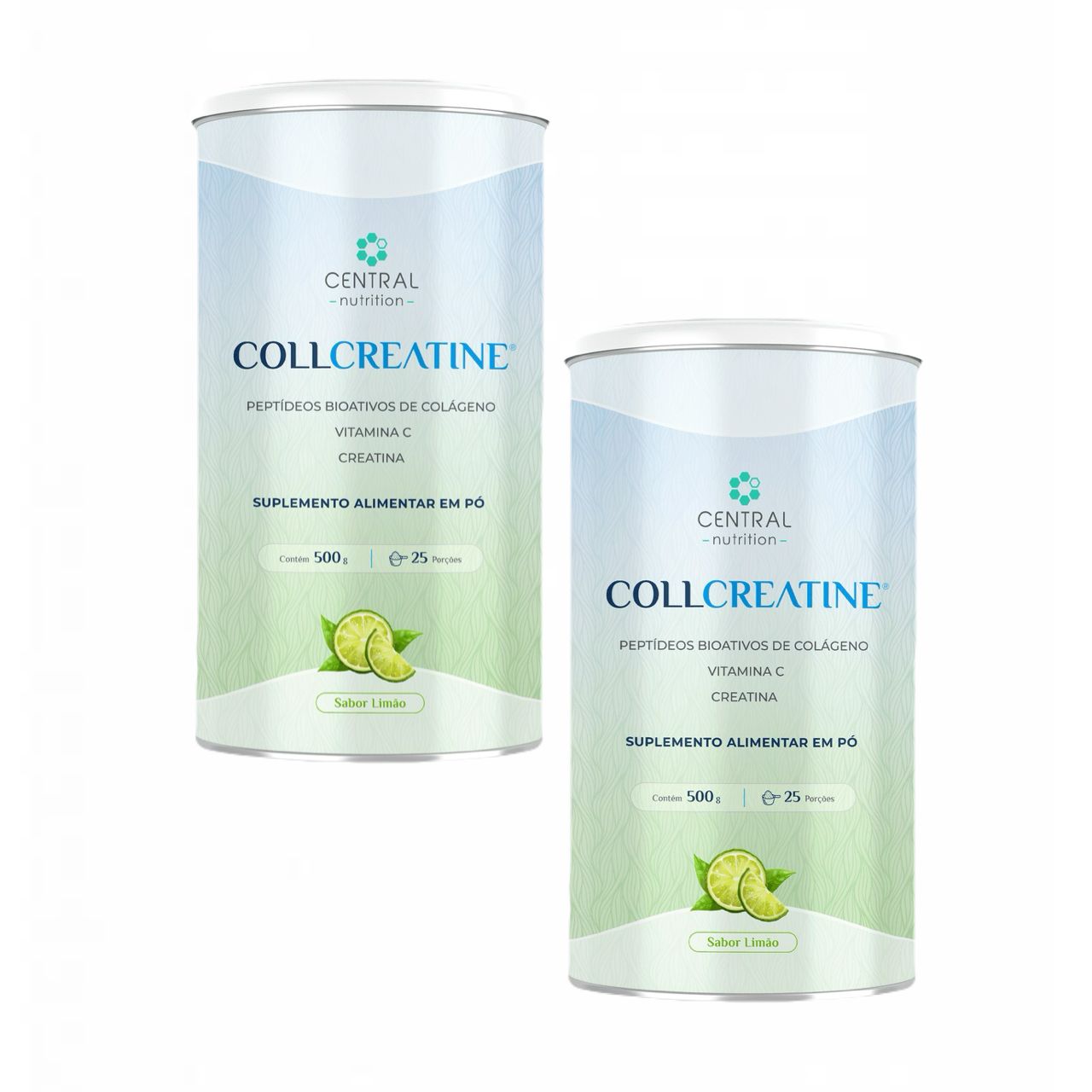 2x Collcreatine - 500g - Central Nutrition - Sabor Limão Limão