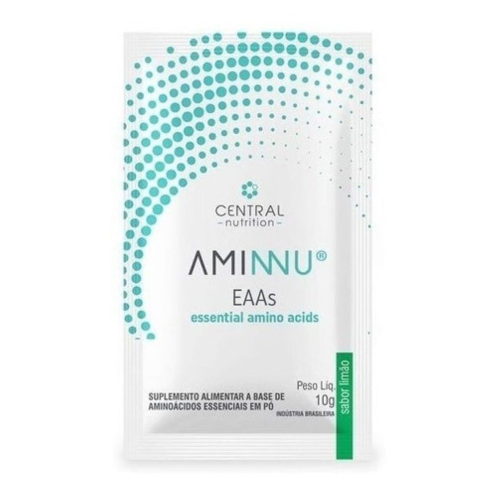 3x Aminnu Eaas 10g- 30 Sachês- Central Nutrition- Limão Limão