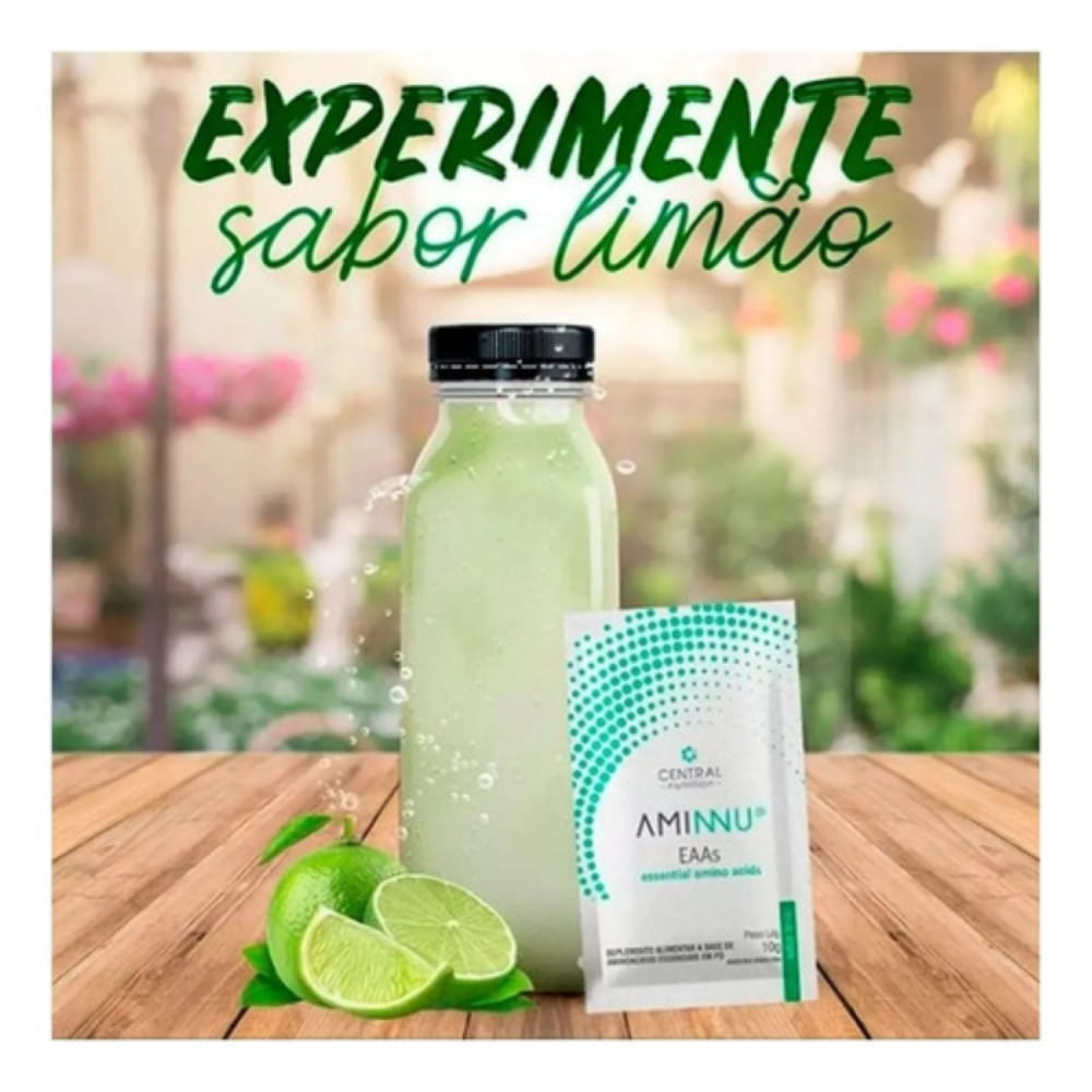 3x Aminnu Eaas 10g- 30 Sachês- Central Nutrition- Limão Limão