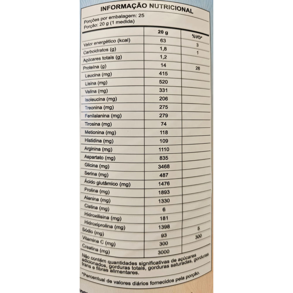 3 Sabores Collcreatine - 500g - Central Nutrition Sem Sabor