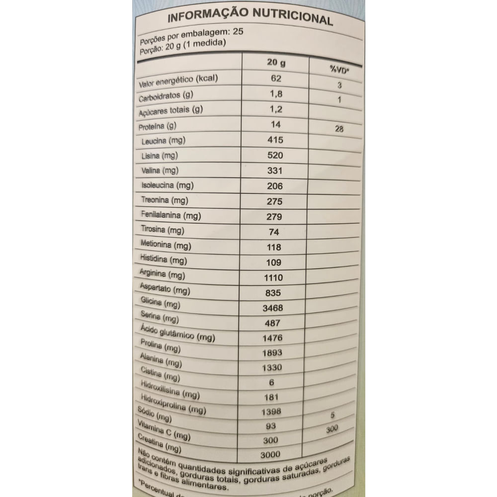 3 Sabores Collcreatine - 500g - Central Nutrition Sem Sabor