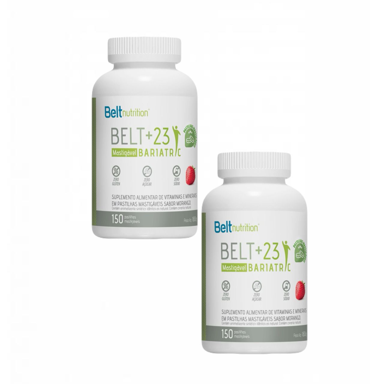 2x Belt+23 Morango-150 Pastilhas Mastigáveis