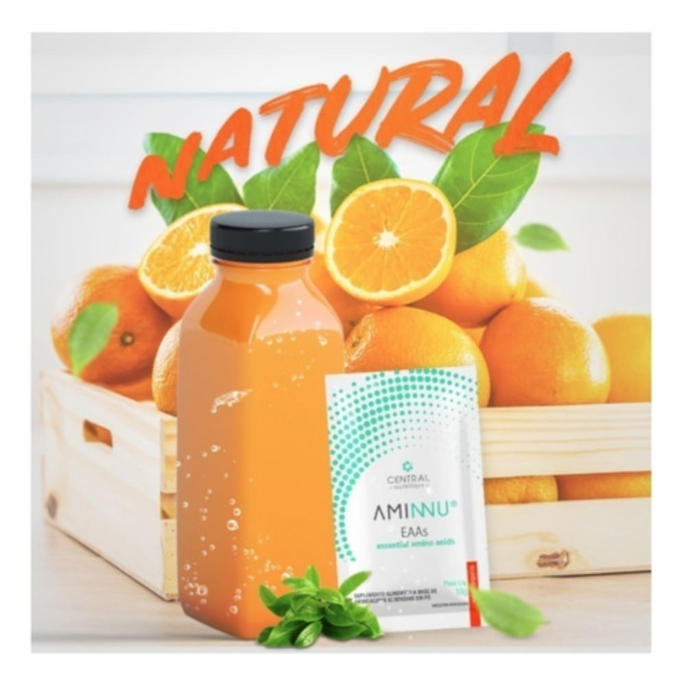 2x Aminnu Eaas 10g- 30 Sachês- Central Nutrition- Tangerina tangerina