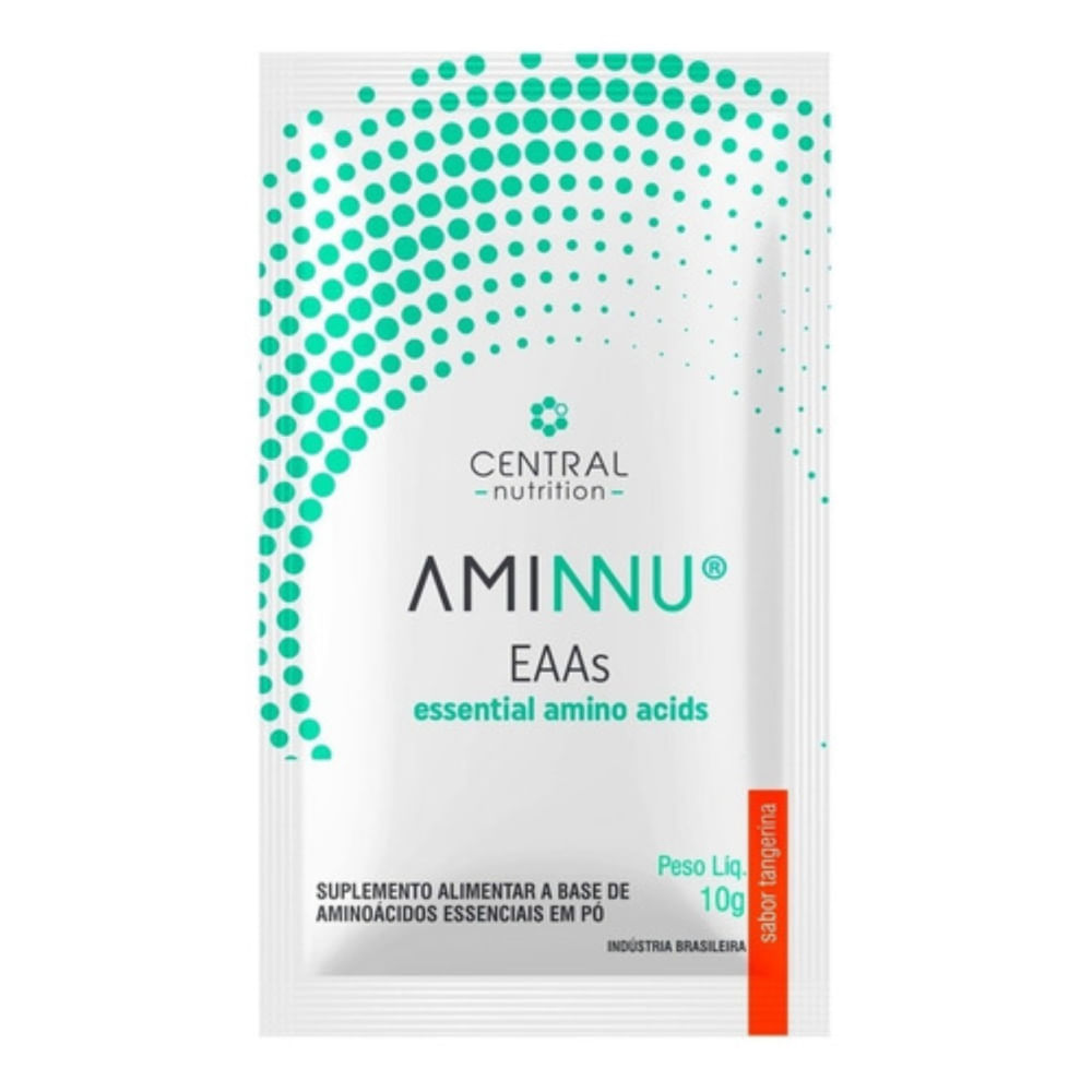 2x Aminnu Eaas 10g- 30 Sachês- Central Nutrition- Tangerina tangerina