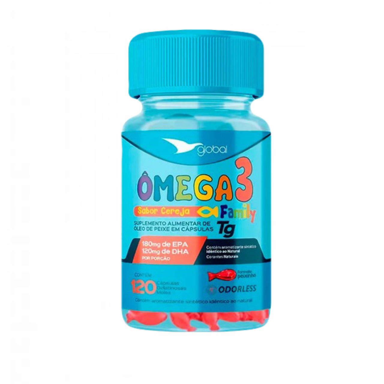 Ômega 3 Peixinho -180 Epa-120 Dha -t.g Family-120caps Sem Sabor