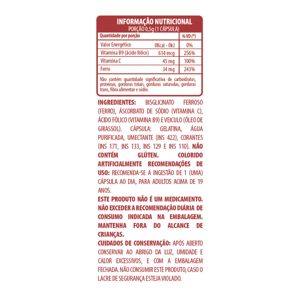 2x Multivitamínico Belt Ferro Com Vitamina C+Ácido Fólico