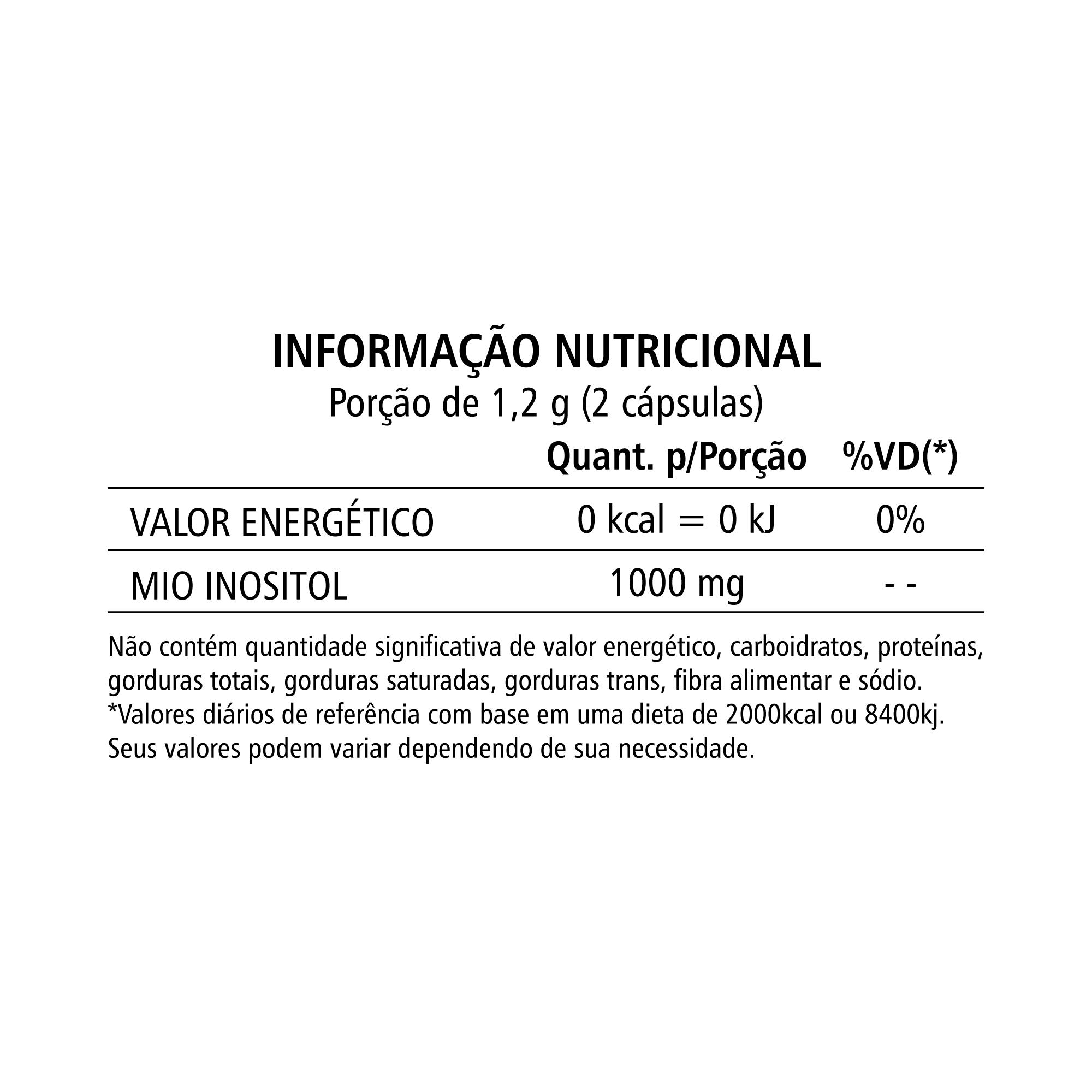 2x Inositol- 100% Natural- 60 Cáps. 500mg - Natunéctar