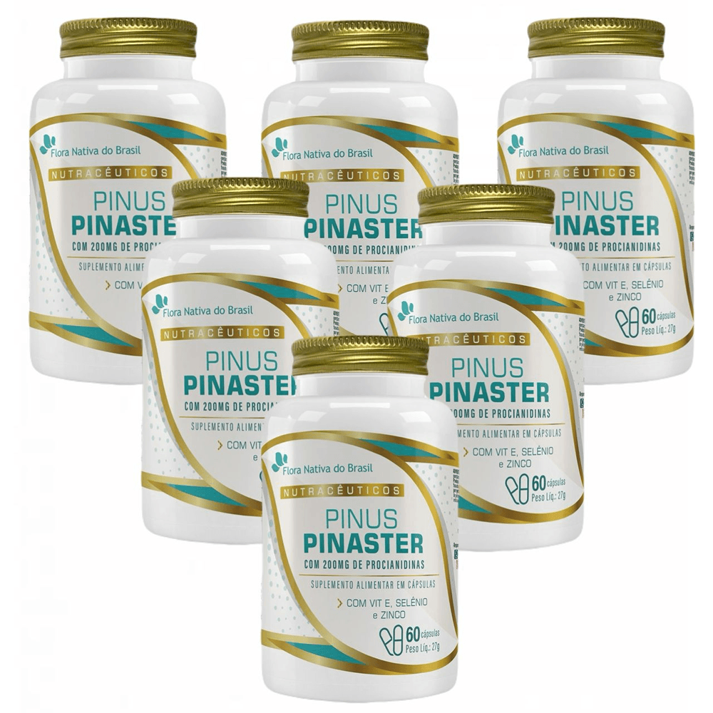 6x Pinus Pinaster Vitamina E Selênio E Zinco 60 Cápsulas