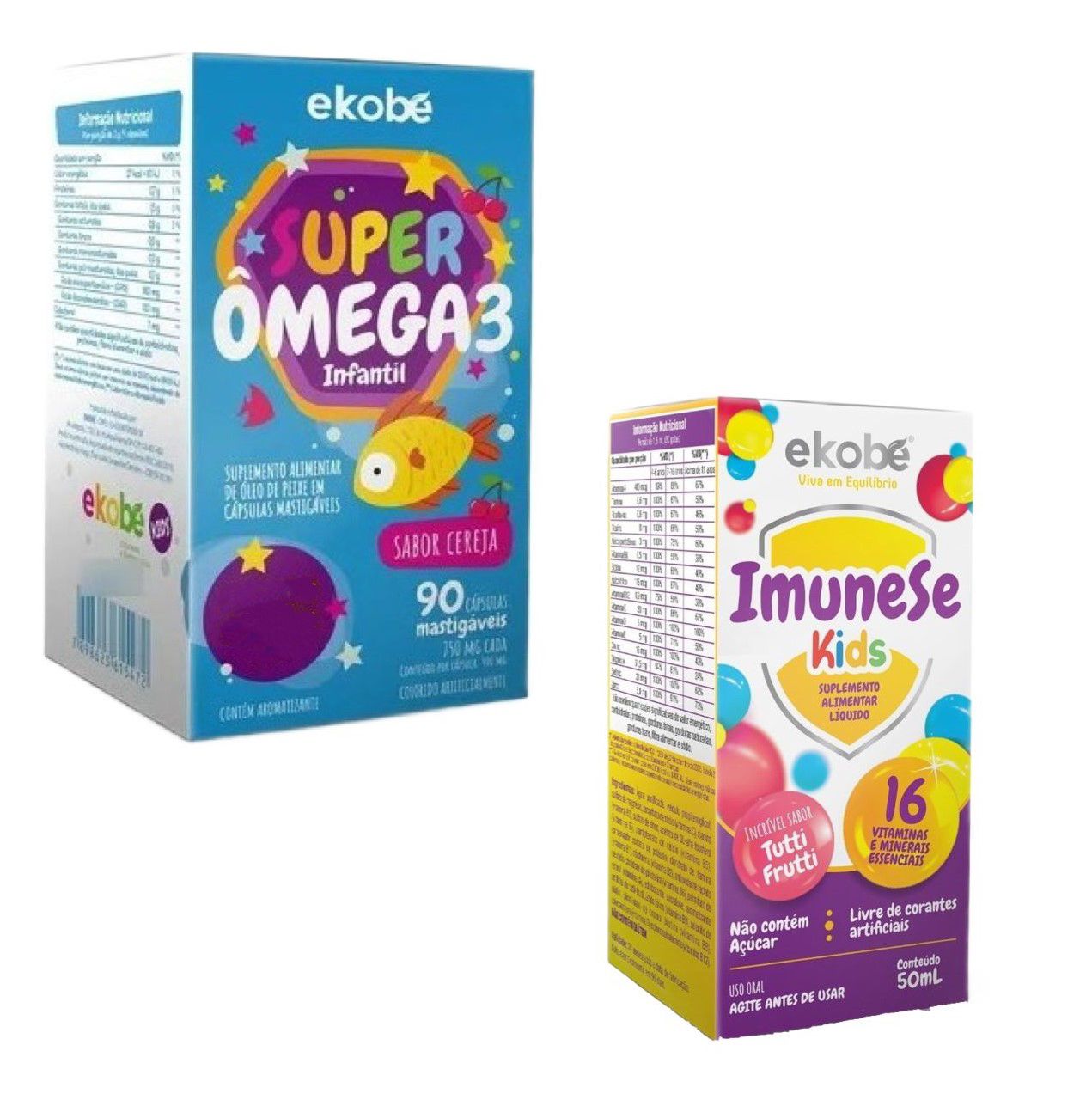 Super Ômega 3 + Imunese Kids 16 Vitaminas- Ekobé Kids