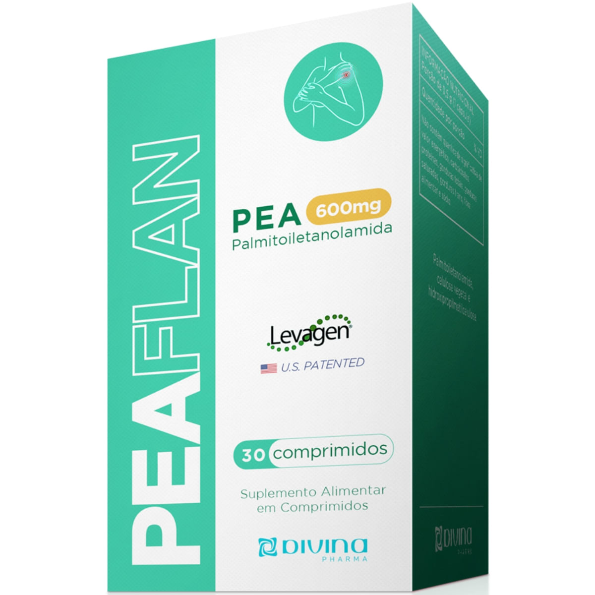Peaflan Pea 600Mg Palmitoiletanolamida Levagen Com 30 Comprimidos - Divina  Pharma