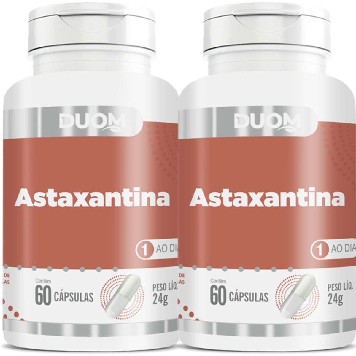 Combo 2 Astaxantina 5mg Pura Duom 60 Cápsulas