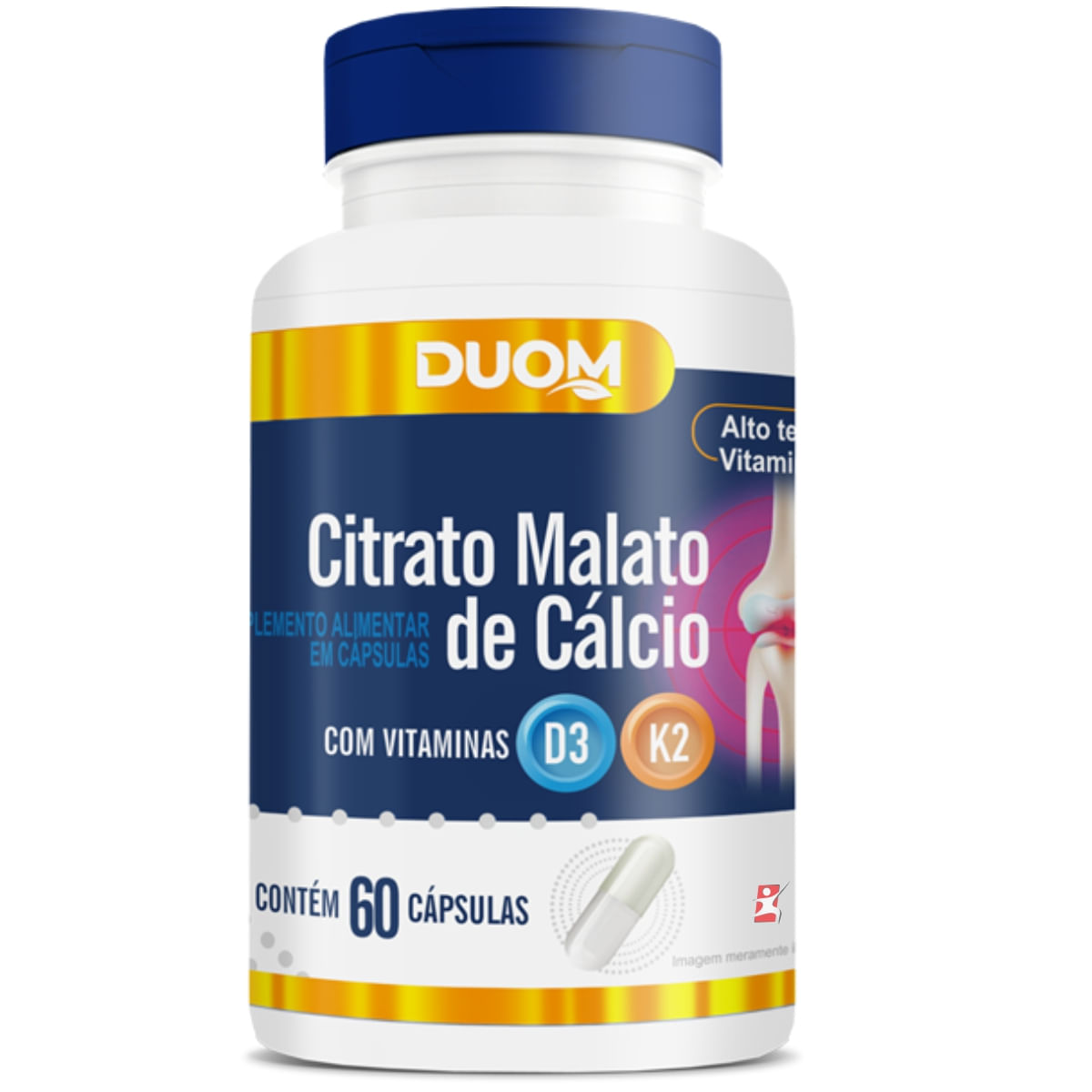 Citrato Malato De Cálcio Com Vitaminas D E K Duom  60 Cápsulas