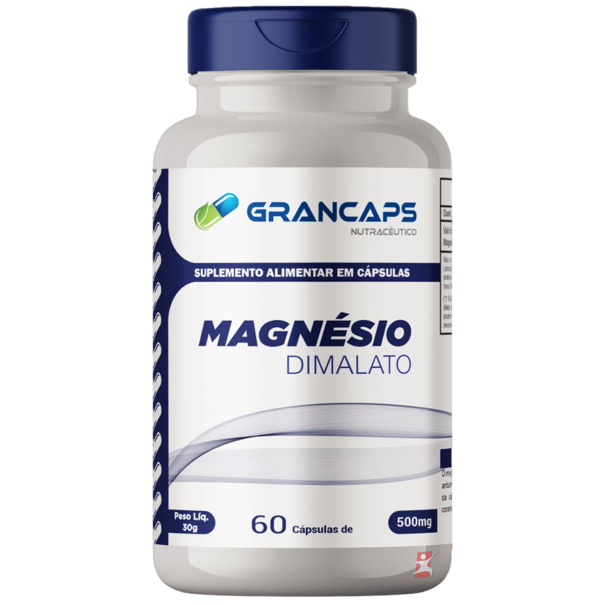 Magnesio Dimalato 100% Puro Super Mineral 60 Cápsulas - Grancaps