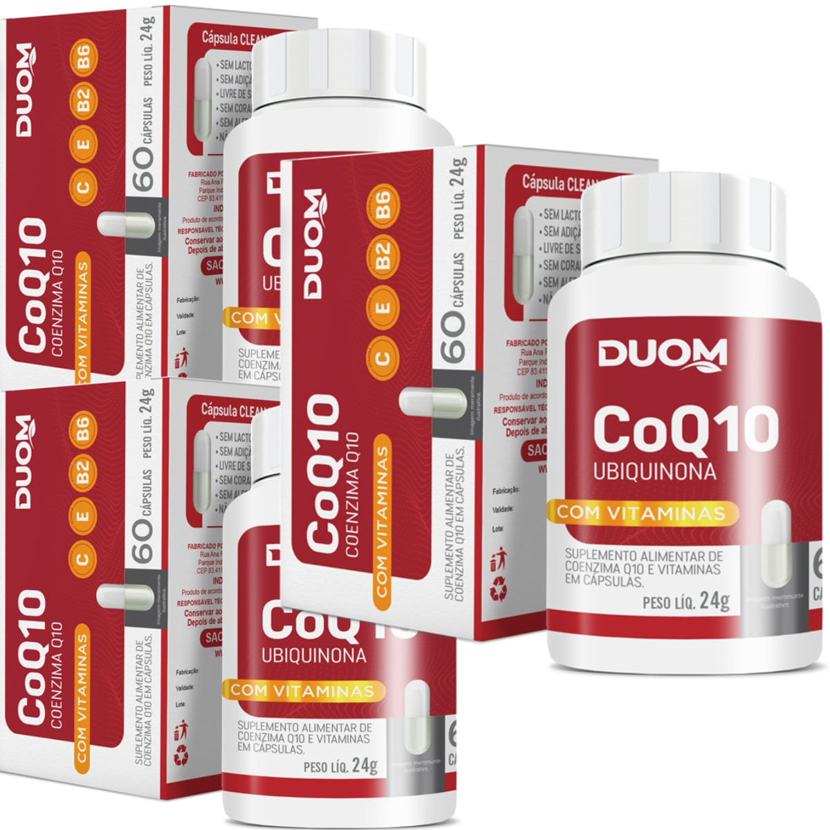 Combo 3 Coenzima Q10 + Vit C E B2 B6 Duom 60 Cápsulas